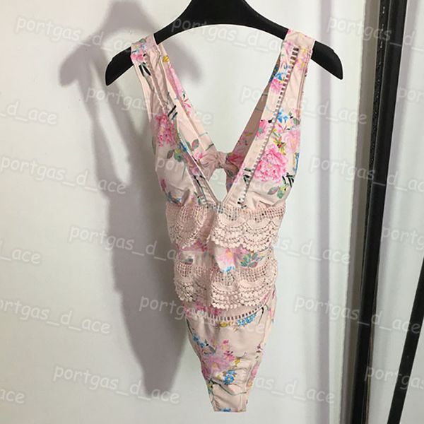 

floral women swimwear backless swimsuit one piece summer beach pool party bathing suit, Black