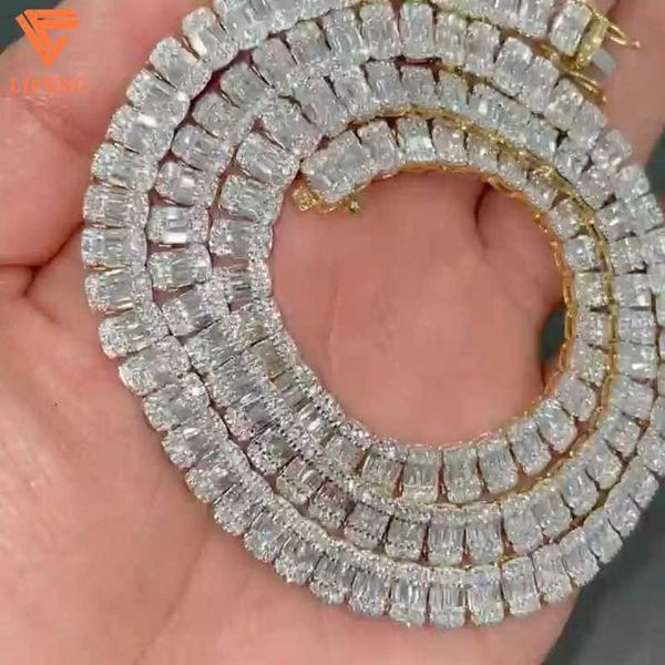

pass diamond tester 925 silver vvs moissanite diamond custom hip hop jewelry iced out rock sugar chain necklace