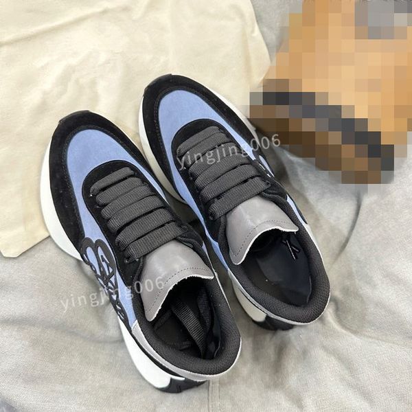 

2023brand men casual shoes leather lace-up sneaker fashion lady flat running trainers letters gym sneaker, Black