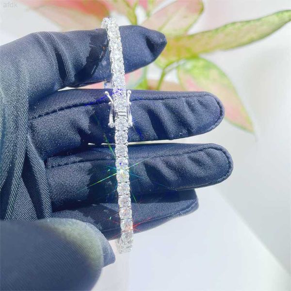 

wholesale 14k gold plated 18k gold plated 9 inches tennis bracelet 0.1ct-0.3ct moissanite tennis bracelet, Silver