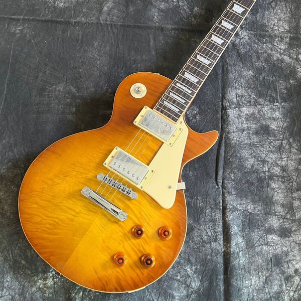 

custom lp electric guitar honey color hh pickups mahogany body and neck in stock