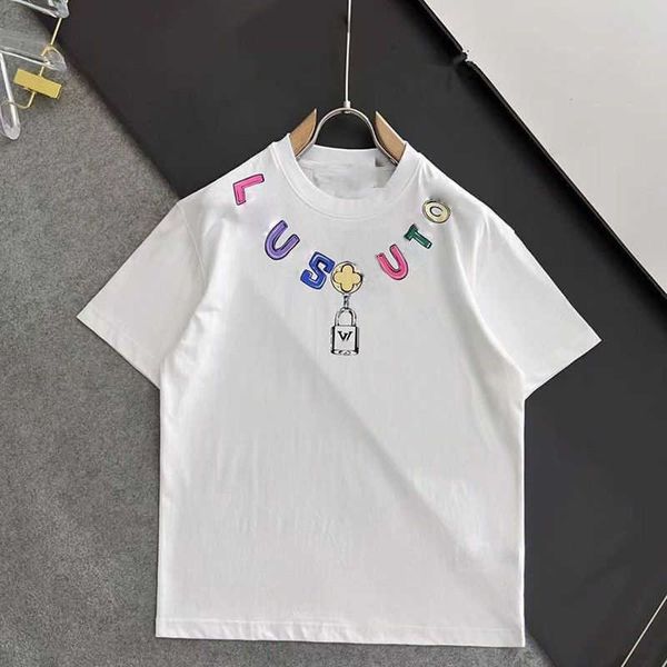 

summer short sleeved t shirt men women sweatshirt designer t shirts letter printing round neck pullover tee loose cotton mens tshirt white o, White;black