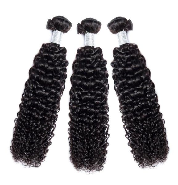

modern show 3 pieces mongolian kinky curly human hair bundles 10a remy hair extensions virgin hair wefts9326086, Black