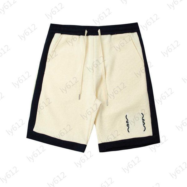 

casual mens designer shorts beige fashion classic brand letter logo printed panel design embroidery lightweight elastic waist cotton men sho, White;black