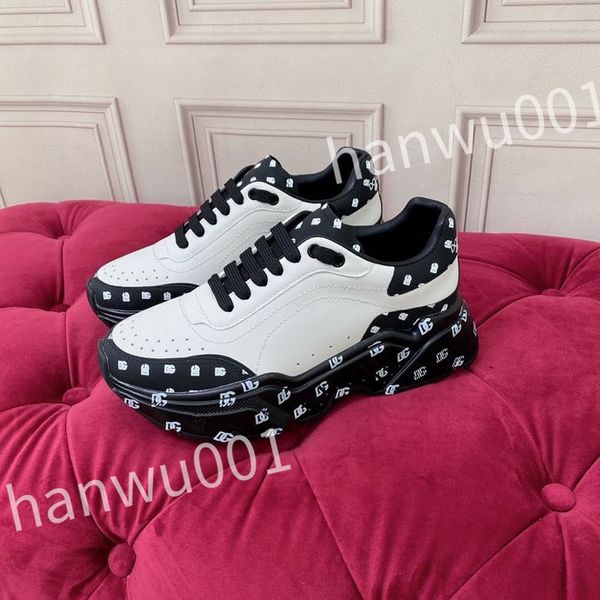 

2023 designer woman shoe leather lace up men fashion platform sneakers white black mens womens casual shoes 39-45