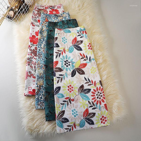 

Skirts On Sale 2023 Summer Women Skirt Printed High Waist Knee Length Pencil Slim Bodycon Vintage Fashion Hip Z33, Lvhehua