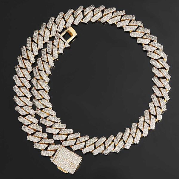 

wholesale vvs moissanite diamond chain hip hop jewelry necklace 20mm ice out miami cuban link chain s925 silver bracelet