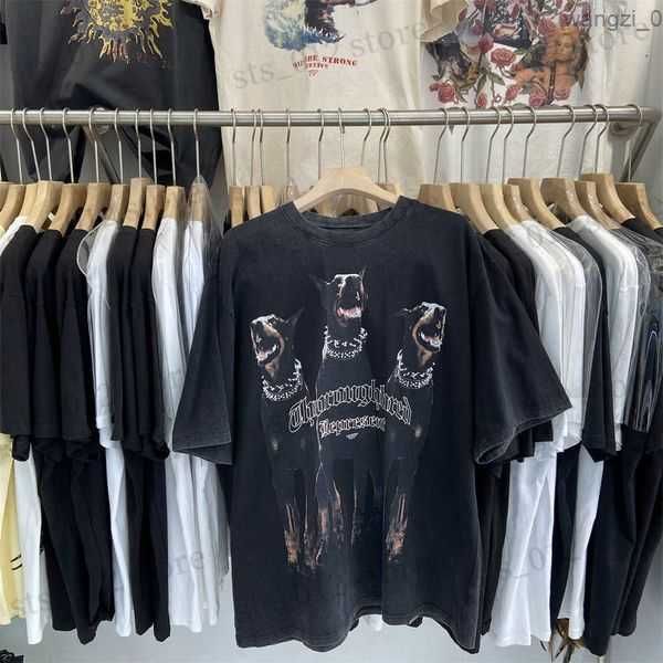 

men's t-shirts represent wash water vintage print street women loose casual short sleeve t230412 3 empv, White;black