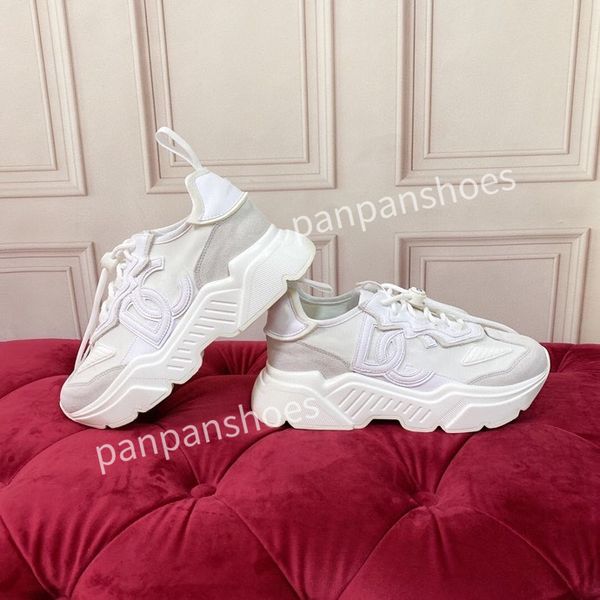 

2023brand womens mens designer leather lace-up sneakers fashion lady flat running letters shoes platform sneaker, Black