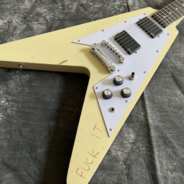 

shaped rock electric guitar v-shaped qin mahogany panel rosewood fingerboard