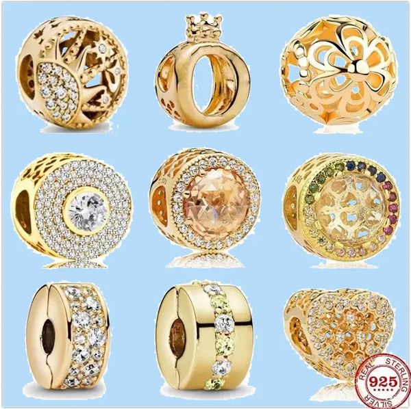 

925 charm beads accessories fit pandora charms jewelry jewelry gift wholesale zirconia sparkling gold bead, Black