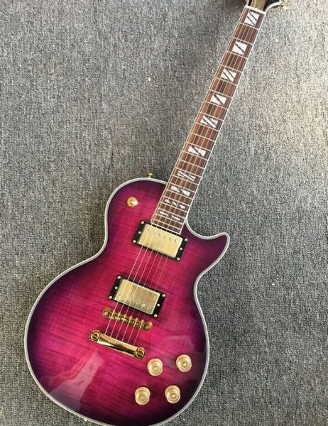 

new purple hollow q double 6 string lp custom electric guitar