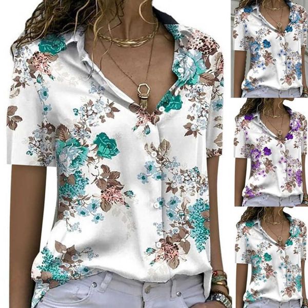 

2023 women's clear fashion floral loose shirt newn80e, White