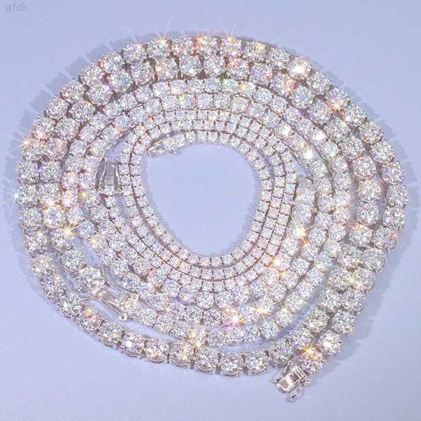 

sterling silver 925 gra certificate pass diamond tester moissanite diamond 3mm chain iced out tennis chain