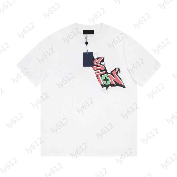 

fashion mens t shirts fashion luxury classic graffiti brand letter logo printing decoration design cotton loose round neck short sleeve t-sh, White;black