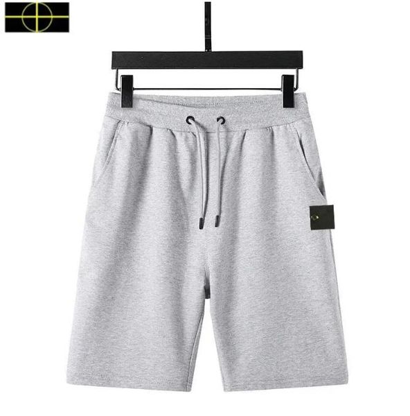 

a1 material beach stone shorts men's retro island sports pants pure cotton blue short logo tie women embroidery summer street five-poin, White;black