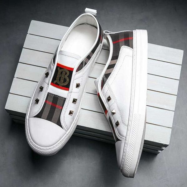 

casual men's shoes cowhide fashion soft-soled leather loafers youth shoes brand designer sneakers, Black