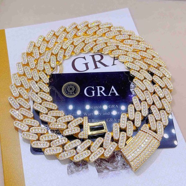 

gra certificated diamond pure sterling silver 925 chains for men vvs moissanite cuban link chain