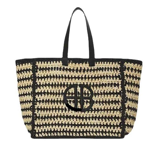 

ab straw bags women designer the tote woven handbags large capacity tote bag vacation beach bag women's striped vacation seaweed woven