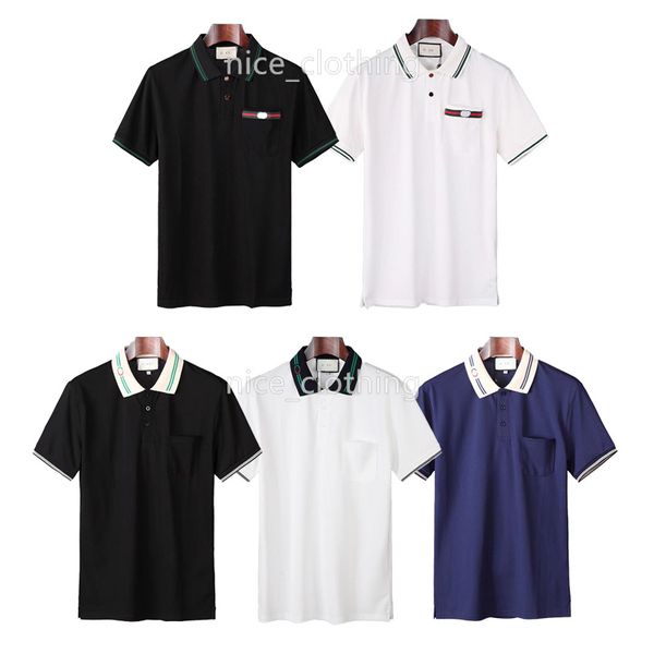 

mens designer polo shirts luxury brand polo shirts business polo fashion design short sleeve casual summer clothing clothes, White;black