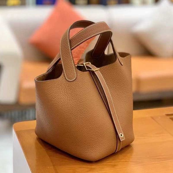 

picotin authentic totes women's luxury bags tc cow leather hand-stitched wax thread vegetable basket children's head bag layer lyc