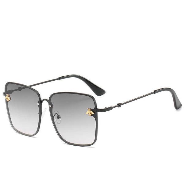 

small bee big frame sunglasses women's net red ins same glasses, White;black