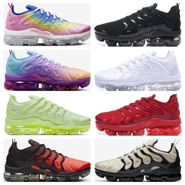 

tn plus men's running shoes pink heavy black white red purple blue olive green navy be true trainers women shoe 36-47