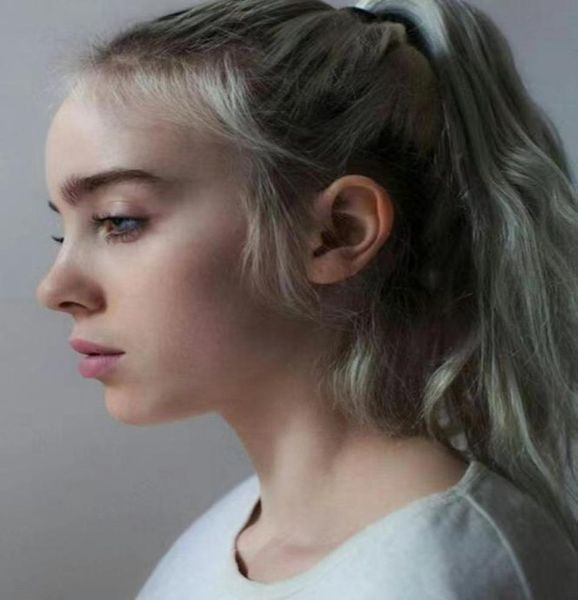 

silver grey human hair pony tail hairpiece salt pepper natural wraps around human ponytail romatic straight wavy 140g 120g6428322, Black