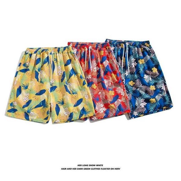 

men's clothing summer seaside vacation shorts for five point casual versatile sports hawaiian quick drying loose fitting beach pants, White;black