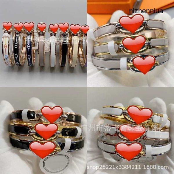 

hermm classic bracelets cnc enamel pig nose for women 18k rose gold temperament versatile men and light luxury exquisite narrow dafu, Black