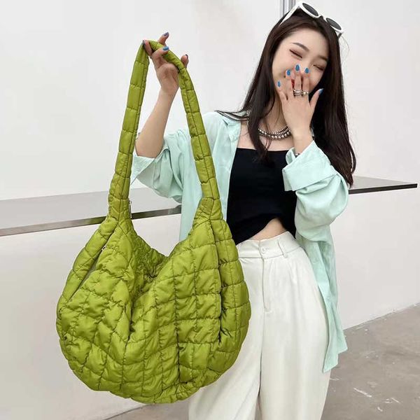 

shoulder bags casual padded big tote for women pleated large handbag fashion crossbody female underarm bag purses 230426