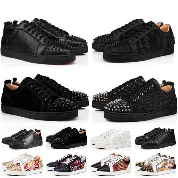 

channel with box designer casual shoe designer low christians shoes red bottoms sneakers for mens women fashion cut leather splike loafers v, White