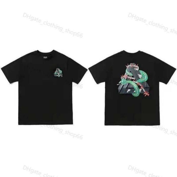 

23ss designer luxury fashion palace short sleeves big p triangle graffiti print trendy t shirt mens and womens couple loose t shirt summer h, White;black