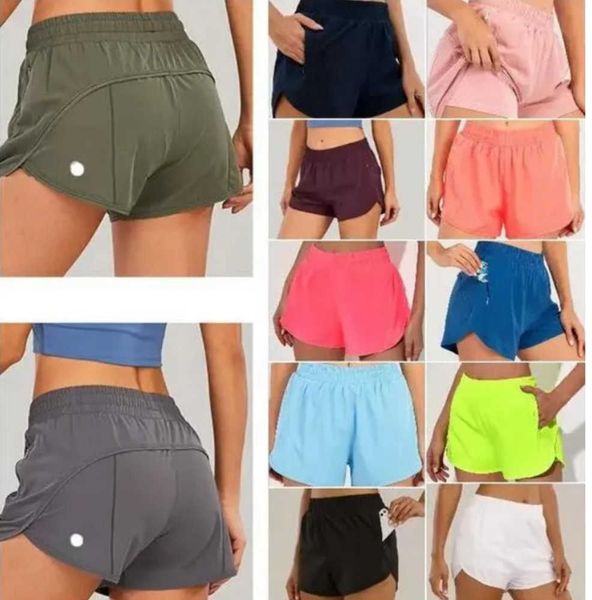 

designers lululemens womens yoga shorts fit zipper pocket high rise quick dry lulus lemon womens train short loose style breathable gym qual