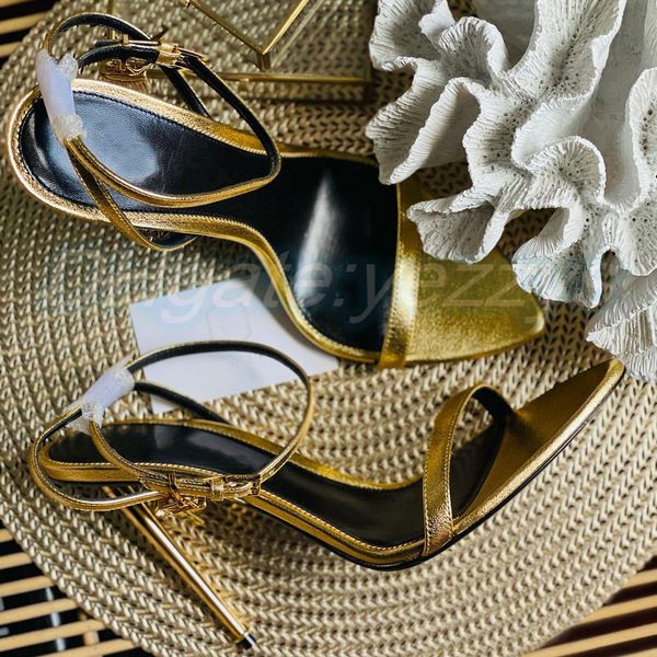 

luxury woman shiny leather designer shoe velvet sandal rivet padlock man pointy naked slipper high heel denim rose red ankle laminated strap, Black