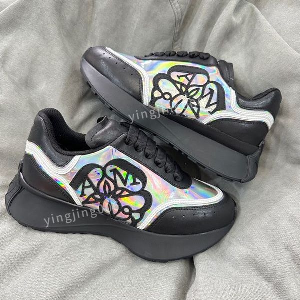 

brand women mens fashion casual shoes leather lace-up sneaker fashion lady flat running trainers letters gym sneakers2023, Black