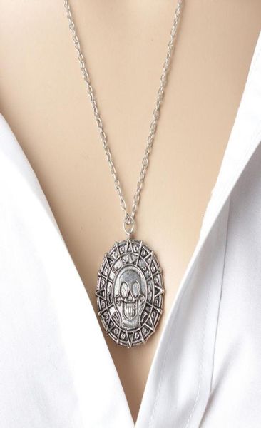 

european and american movie jewelry gold coin men039s skull necklace pendant3999494, Silver