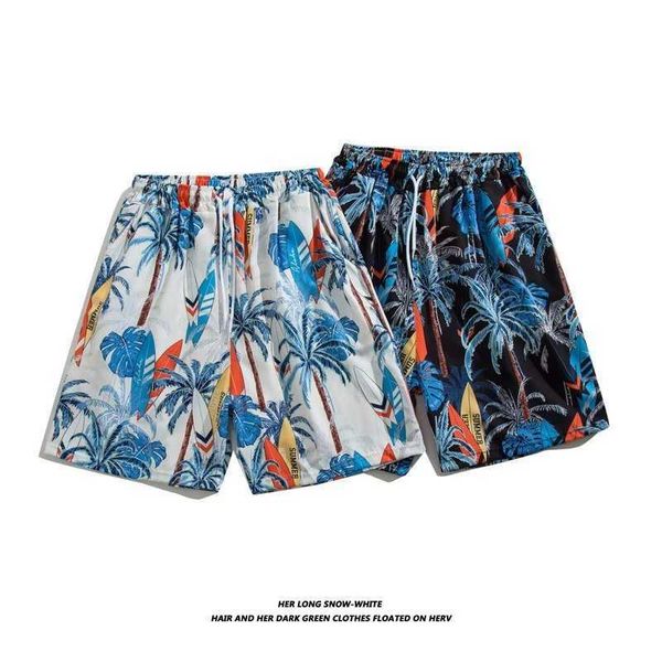 

men's clothing hawaiian beach style shorts for men summer sanya vacation leisure big pants loose and thin quarter trend, White;black