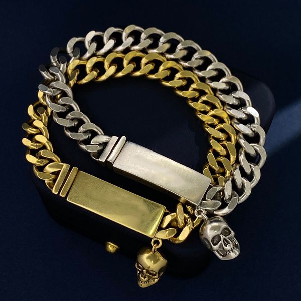 

mq bracelet skull designer for woman highest counter advanced materials for man 5a t0p gold plated 18k european size brand designer luxury f, Golden;silver
