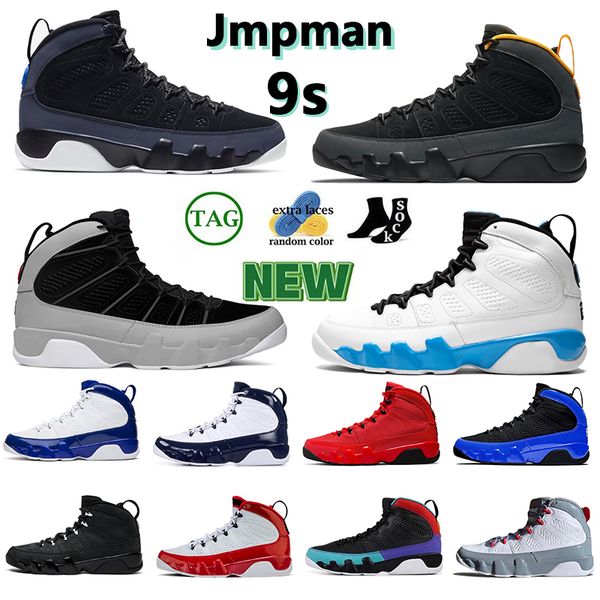 

basketball shoe 9s designer fashion sports shoes fire red particle grey chile red gym red racer blue space jam release men shoes big size:40