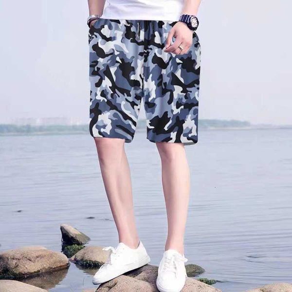 

men's clothing beach pants loose quick drying four side elastic shorts can be launched into spring seaside resort leisure large size fi, White;black
