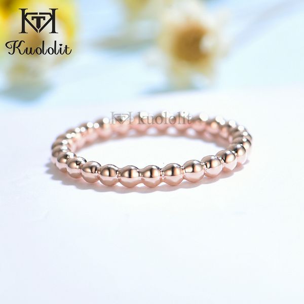 

with side stones kuololit solid 18k 10k yellow gold bead ring suitable for women solid ball matching band promising arrival 230512, Silver