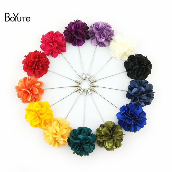 

pins brooches boyute 20 pieces/lot hand made fabric flower lapel pin fashion men's suit wedding brooch 230515, Gray