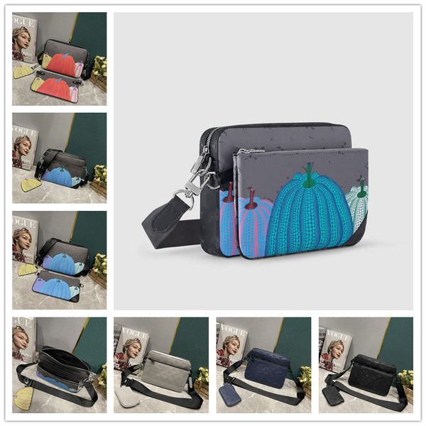 

mens yk trio messenger bag crossbody men shoulder bag designer handbag monograms eclipse canvas pumpkin wallet 3pcs set purse m46435 dhgate