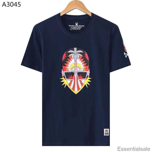 

psycho spring/summer bunny t shirt skull rabbit full patch round neck casual short sleeve t-shirt fashion brand pure cotton men's style, White;black