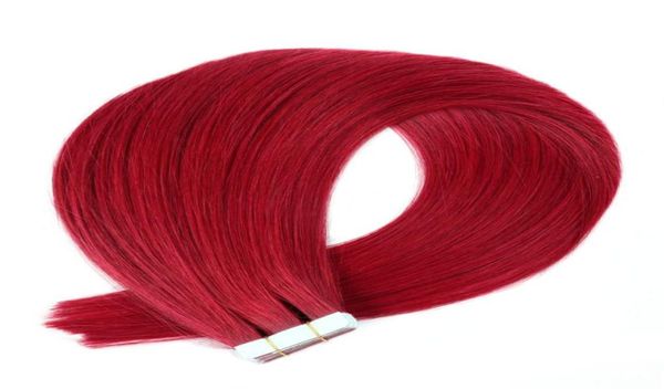 

burgundy cuticle intact remy human hair tape in extensions07655618, Black