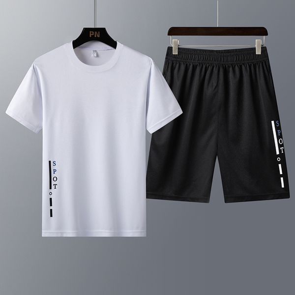 

men's tracksuits summer men's runnning sets jogging sportswear suits gym training clothes workout jogging sports tracksuit two pie, Gray