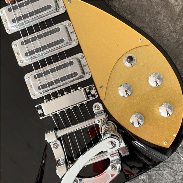 

325 short scale length 527mm 6 string black electric guitar bigs tremolo