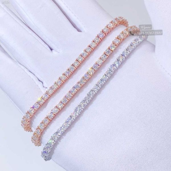 

large stock iced out 3mm/4mm moissanite diamond 925 sterling silver tennis bracelet