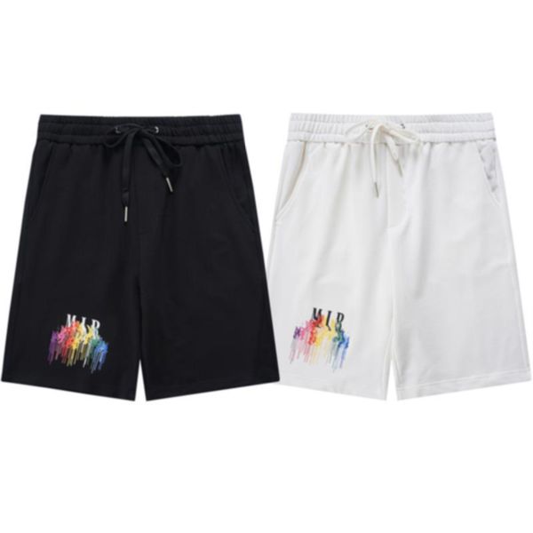 

2023ss reflective high street shorts men's casual sports pant loose oversize style drawstring short pants trend designer, White;black